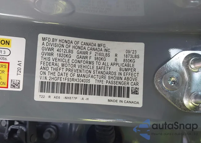 2HGFE1F93RH304005: 44200506