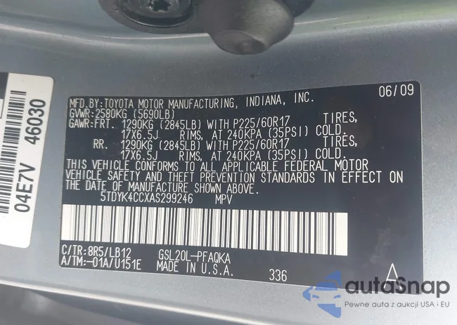 5TDYK4CCXAS299246: 44200562