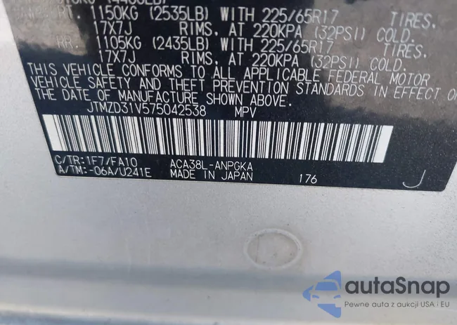 JTMZD31V575042538: 44200572