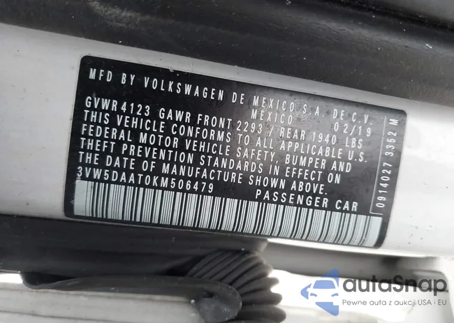 3VW5DAAT0KM506479: 44200632