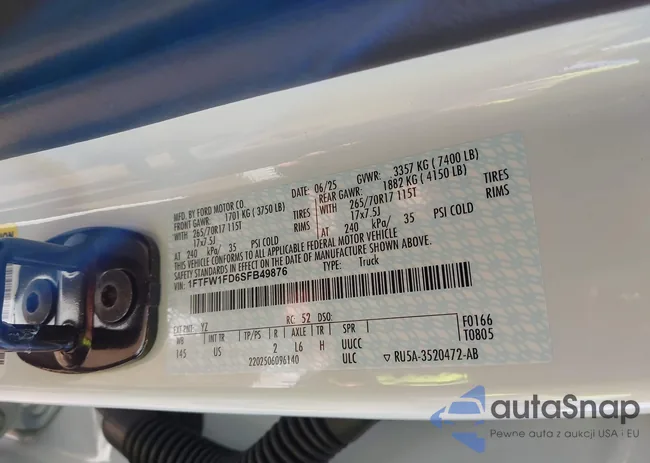 1FTFW1FD6SFB49876: 44200640