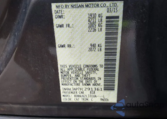 1N4AL3AP7FC291361: 44200701