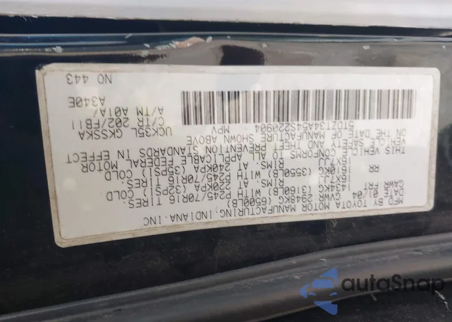 5TDZT34A54S220904: 44200704