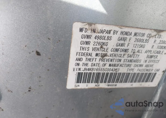 JH4KB16555C004223: 44200719