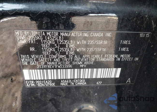 2T3YFREV1FW233996: 44200745