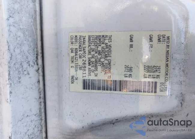 1N4AL3AP0JC269811: 44200830