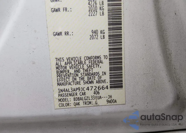 1N4AL3AP9JC472664: 44200837