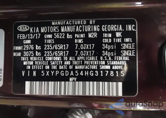 5XYPGDA54HG317815: 44200983