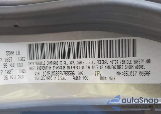 1C4PJMCB3FW769596: 44200995