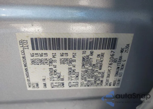 5N1BT3BA5PC761067: 44200052