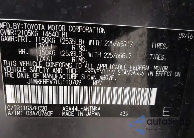 JTMRFREV7HJ110709: 44200151