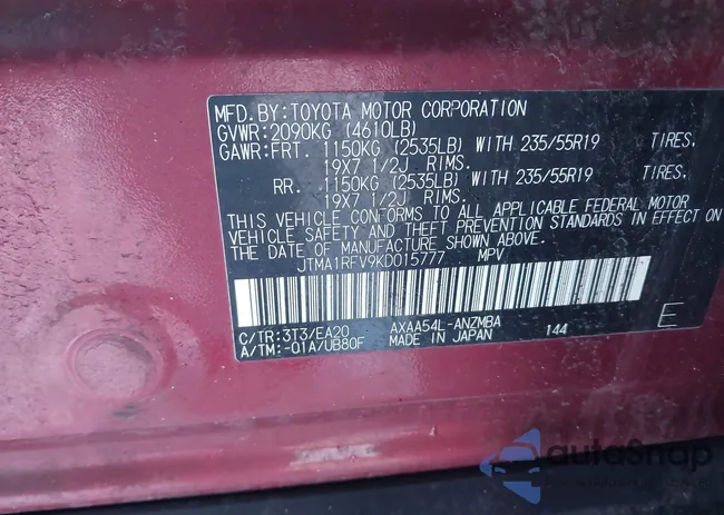 JTMA1RFV9KD015777: 44200329