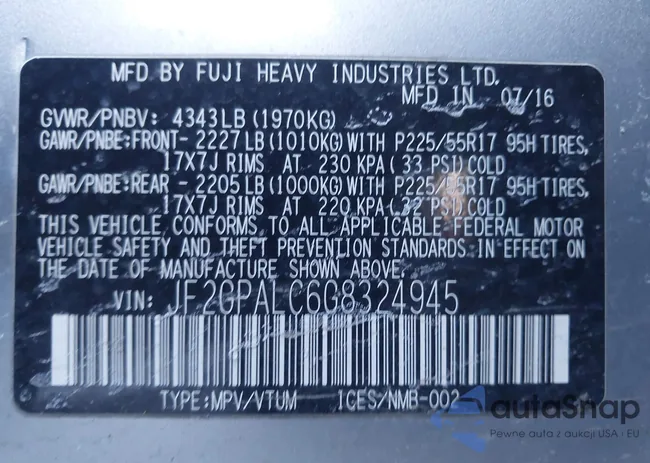 JF2GPALC6G8324945: 44200331