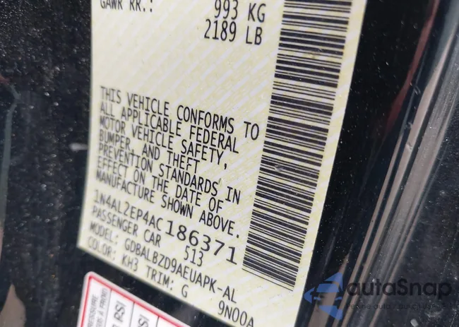 1N4AL2EP4AC186371: 44201402