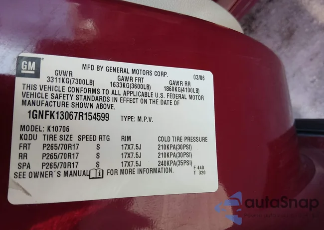 1GNFK13067R154599: 44201456