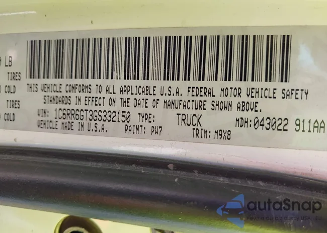 1C6RR6GT3GS332150: 44201506