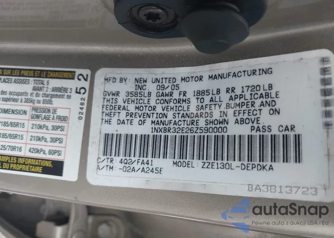 1NXBR32E26Z590000: 44201523