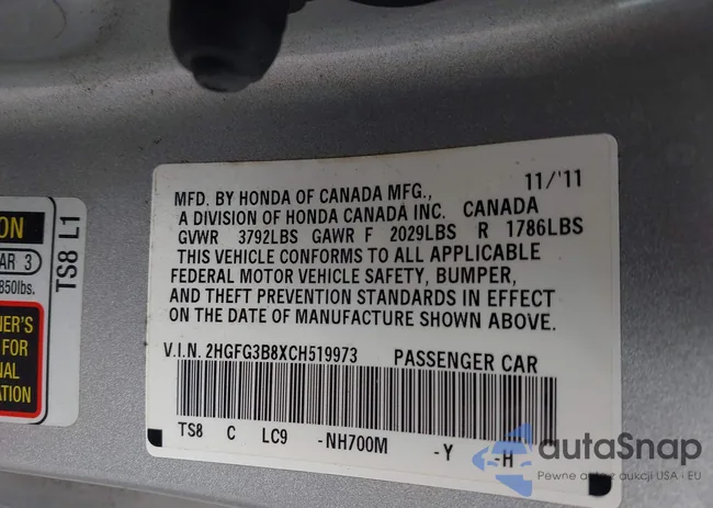 2HGFG3B8XCH519973: 44201560