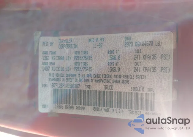 1B7FL26P1WS586187: 44201576