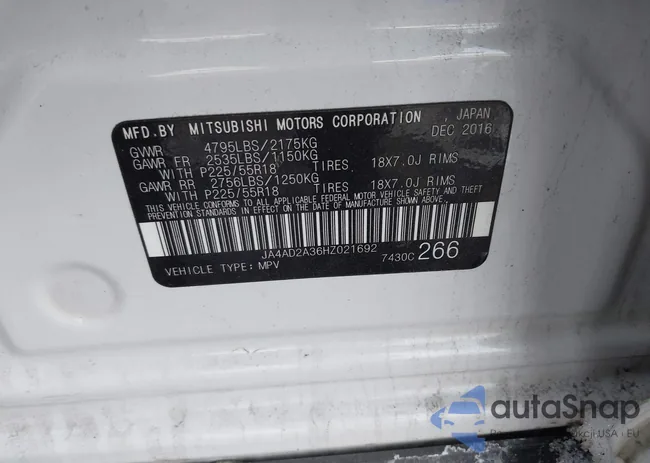 JA4AD2A36HZ021692: 44201580