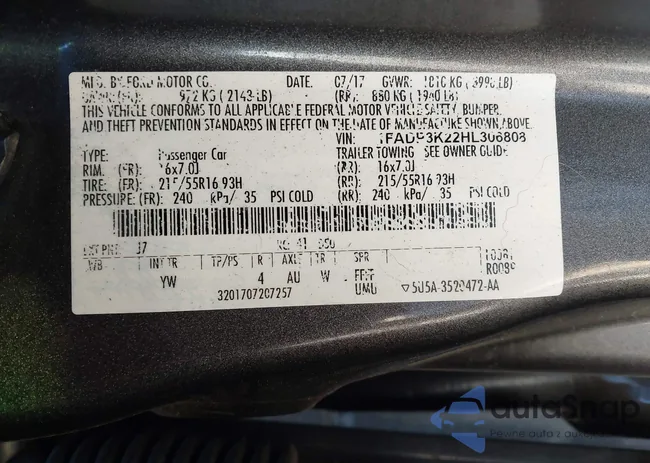 1FADP3K22HL306808: 44201608