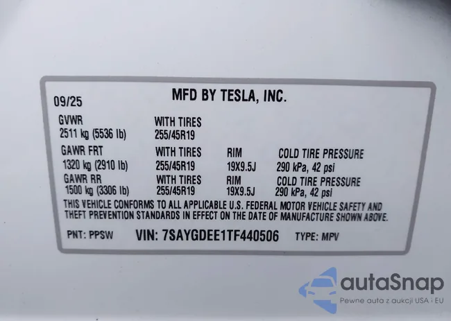 7SAYGDEE1TF440506: 44201674