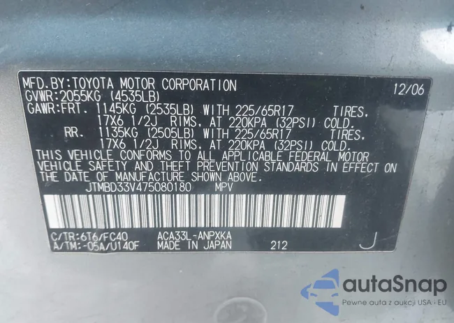 JTMBD33V475080180: 44201817