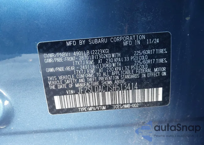 JF2SLDAC7SH513414: 44201843