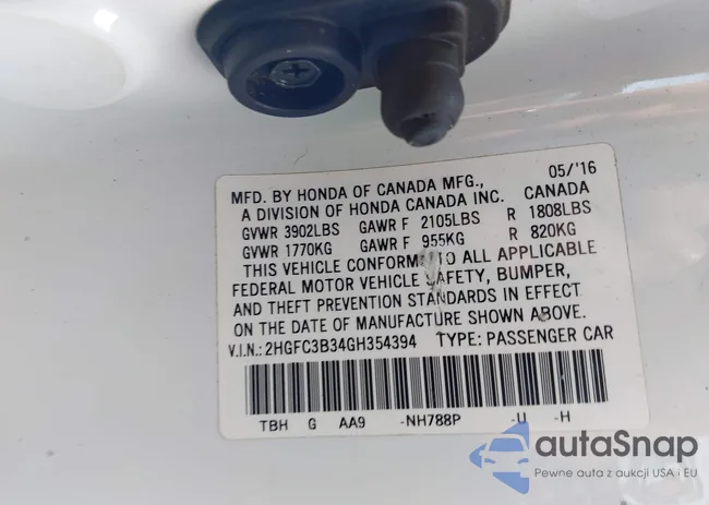 2HGFC3B34GH354394: 44201846