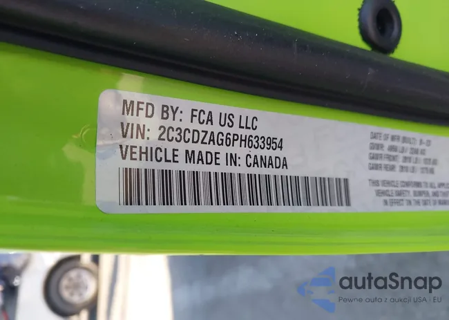 2C3CDZAG6PH633954: 44201882