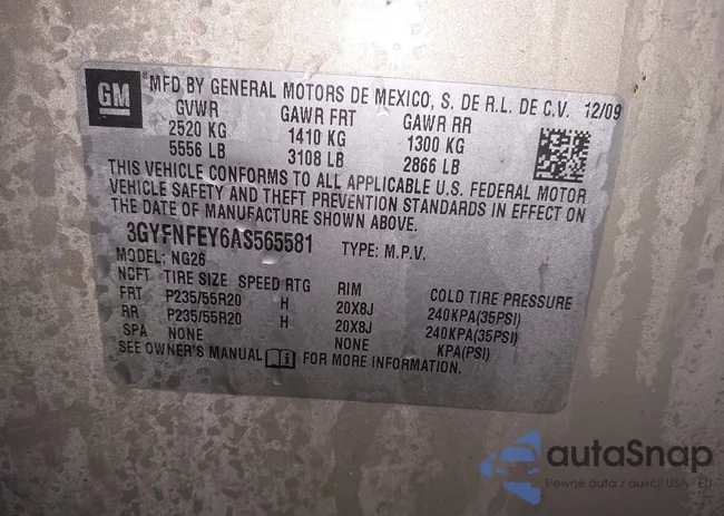 3GYFNFEY6AS565581: 44201899