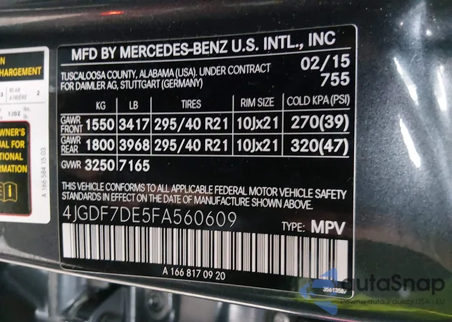 4JGDF7DE5FA560609: 44201911