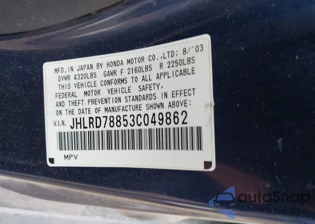 JHLRD78853C049862: 44201930