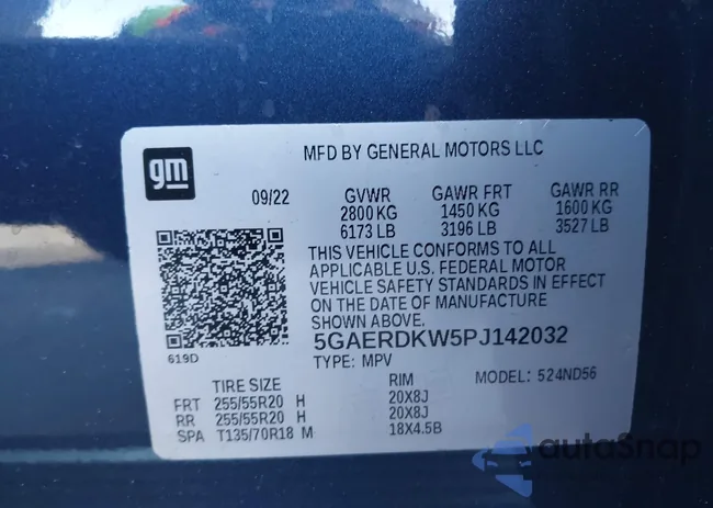 5GAERDKW5PJ142032: 44201951