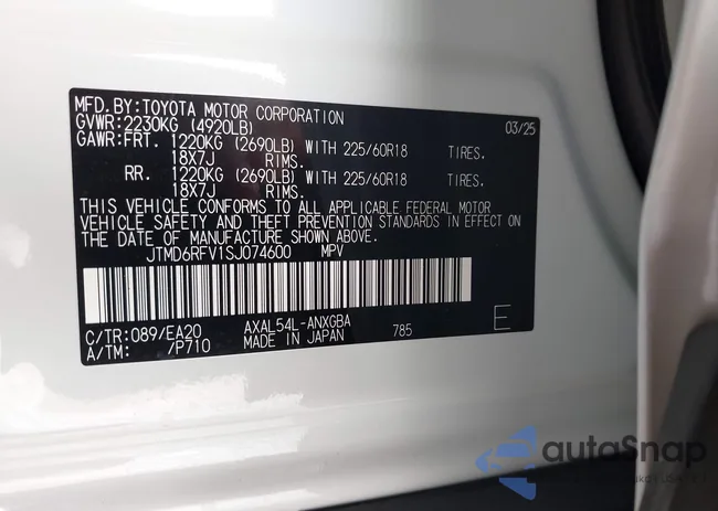 JTMD6RFV1SJ074600: 44201124