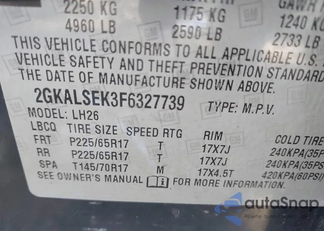 2GKALSEK3F6327739: 44201134