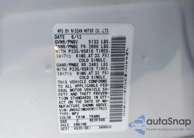 JN8AZ1MU0CW117922: 44201194