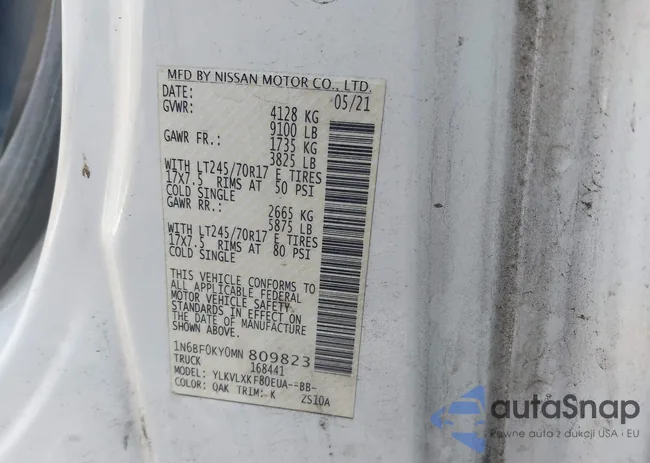 1N6BF0KY0MN809823: 44201234