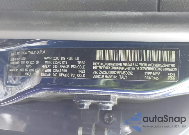 ZACNJDBB2MPM50092: 44201260