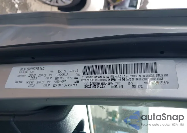 1J8GN28K69W542207: 44201261