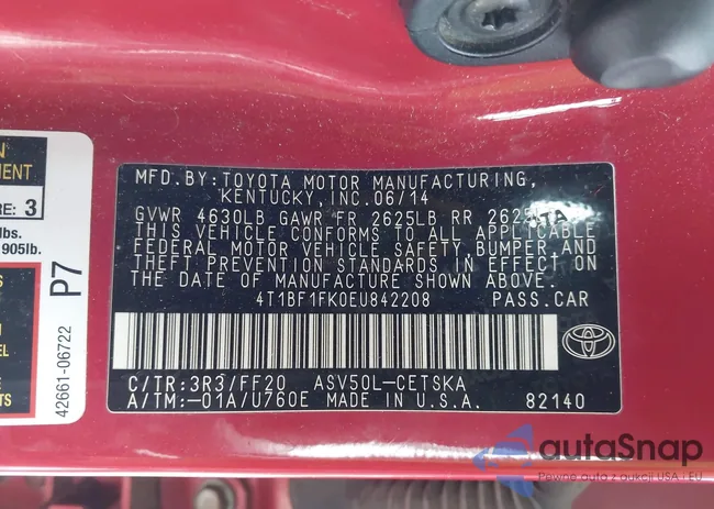 4T1BF1FK0EU842208: 44201376