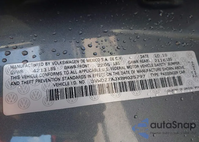 3VWDZ7AJXBM025797: 44201390