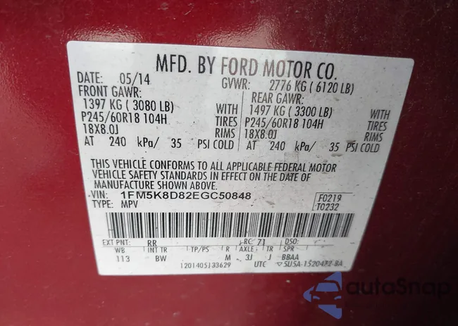 1FM5K8D82EGC50848: 44202441