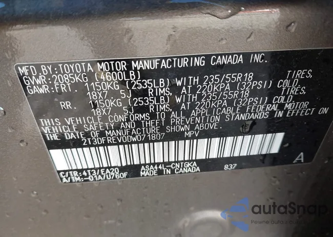 2T3DFREV0DW071807: 44202559