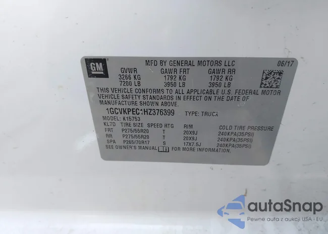 1GCVKPEC1HZ376399: 44202633