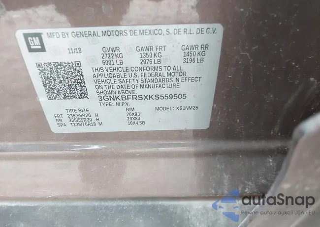 3GNKBFRSXKS559505: 44202652