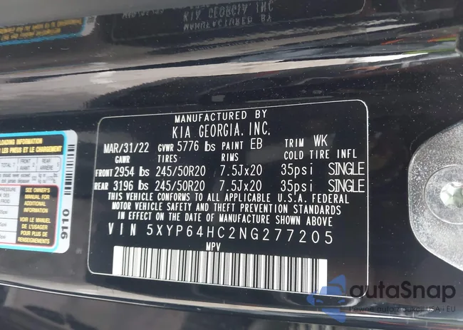 5XYP64HC2NG277205: 44202779