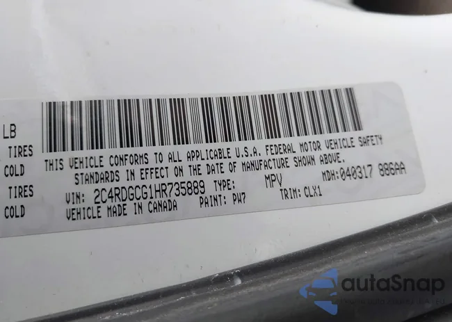 2C4RDGCG1HR735889: 44202813