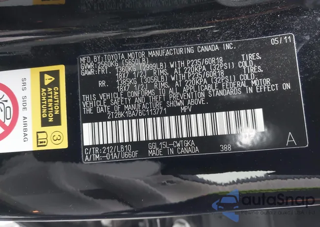 2T2BK1BA7BC113771: 44202958