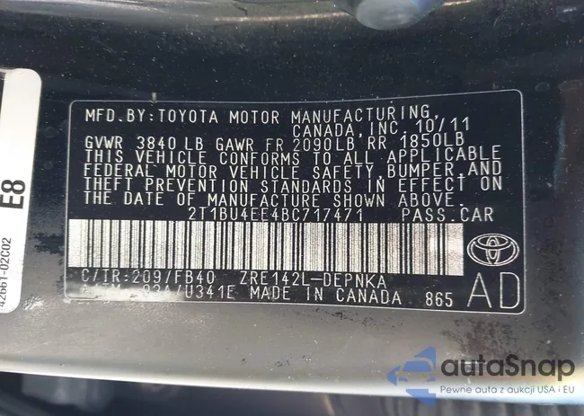 2T1BU4EE4BC717471: 44202016